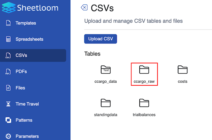 csv folder view