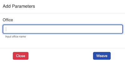 weaving parameters dialogue box 